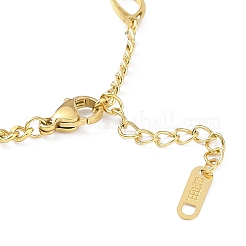Braccialetti con maglie in occhio di cavallo in acciaio inossidabile 304 placcati ioni (ip) per donna&nbsp;BJEW-K254-05G