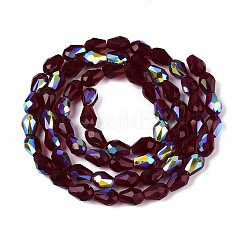 Прозрачные стеклянные бусины гальваническим пряди&nbsp;EGLA-N023-6x8mm-A10