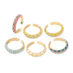 Латунные эмалированные манжеты с открытыми кольцами&nbsp;RJEW-P183-04G-M