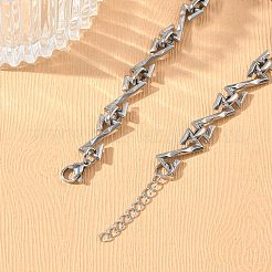 Gehämmertes Gliederkettenarmband aus Edelstahl 304 für Damen&nbsp;BJEW-D466-07P