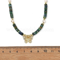 Collane con pendenti in crisocolla naturale e magnesite naturale&nbsp;NJEW-JN06625