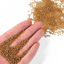 Goldenrod round 11/0 grado a perline di semi di vetro trasparenti&nbsp;X-SEED-Q007-F31