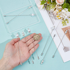 8 шт. 2 стиля броши из АБС-пластика с имитацией жемчуга и латуни&nbsp;JEWB-DR00018