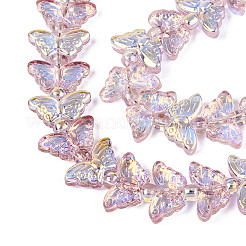 Прозрачность гальванизированные стеклянные бусины нити&nbsp;GLAA-T023-39A-03