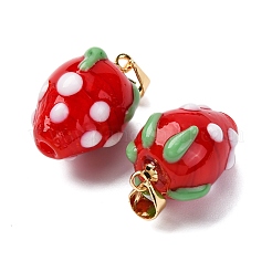 Manuelle Bunte Malerei Anhänger & Charms&nbsp;LAMP-S069-05A-G