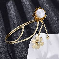 Браслеты-манжеты из сплава лотоса для девушек и женщин&nbsp;LS-AJEW-A063-01J-G