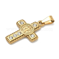 Подвески из нержавеющей стали 304 с кристаллами и стразами&nbsp;STAS-F336-15G-01