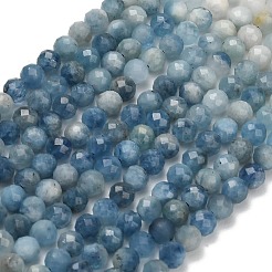Colliers de perles d'aigue-marine bleu diable naturel à dégradé de couleurs&nbsp;G-NH0072-B01-5mm