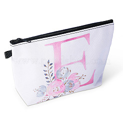 Pochettes cosmétiques à fermeture éclair en polyester à motif de fleurs et de lettres&nbsp;ABAG-TAC0035-03E