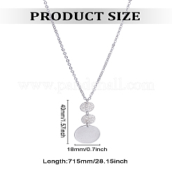 1 шт. сплав 3 диска подвеска ожерелье для женщин мужчин&nbsp;NJEW-LP0003-16P