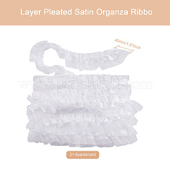 Rubans d'organza de satin plissé 2 couche&nbsp;ORIB-TAC0007-01A