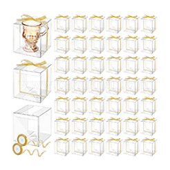 50 шт. складные прозрачные пластиковые подарочные упаковочные коробки&nbsp;CON-PH0003-30