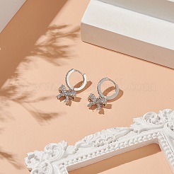Orecchino a cerchio in ottone con micro pavé di zirconi chiari&nbsp;EJEW-JE05226-01