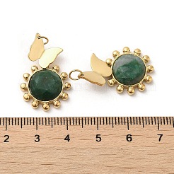 Pendentifs soleil à facettes en jade africain naturel&nbsp;STAS-Z053-01G