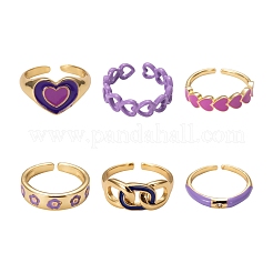 Anelli per polsini in ottone stile 6 pz 6&nbsp;RJEW-LS0001-02B