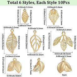 60pcs 6 Arten Legierungsanhänger&nbsp;FIND-SC0022-59