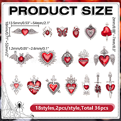 36 шт. 18 подвески из цинкового сплава с эмалью в готическом стиле&nbsp;ENAM-AR0001-94