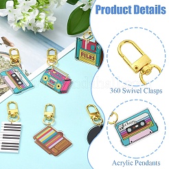 12 шт. 6 стильных эмалевых подвесных украшений из сплава&nbsp;HJEW-YW00212