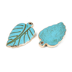 Подвески из окрашенных синтетических листьев бирюзы&nbsp;TURQ-T004-29A