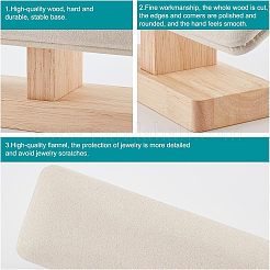 Бамбуковые подставки для браслетов из искусственной замши с Т-образным стержнем&nbsp;BDIS-WH0002-07B