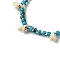 Браслеты с подвесками из натурального магнезита и синтетической бирюзы&nbsp;BJEW-JB11517-01