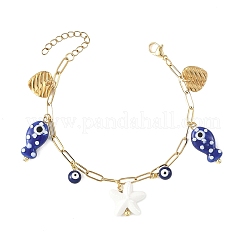 Bracciali con catene a graffetta in acciaio inossidabile 304 per donna&nbsp;BJEW-JB14198-01