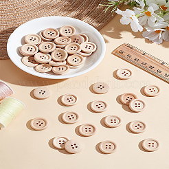Tasti di legno rotondi piatti&nbsp;DIY-LP0001-14B