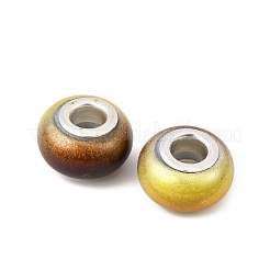 Двухцветные непрозрачные европейские бусины-рондель из смолы&nbsp;RESI-Z046-02E