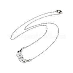 Colliers pendentifs numéro 333 en acier inoxydable 201 avec ailes de papillon&nbsp;LS-NJEW-P332-01A-P