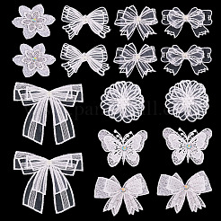 16 шт. 8 стиля полиэстеровое кружево вышитые нитки приклеиваемые/пришивные нашивки&nbsp;PATC-TA0001-13