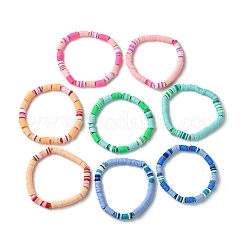 Set di bracciali elastici fatti a mano in argilla polimerica con perline heishi&nbsp;BJEW-JB07258