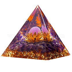 Decoraciones de pirámide de cristal de amatista, ángel sanador pirámide de cristal pirámide de piedra, para la meditación curativa, 50x50x55mm