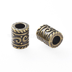 Plomo antigüedades de metal de bronce tibetano sin y sin níquel y cadmio sin, 7 mm de diámetro, 9 mm de largo, agujero: 4 mm