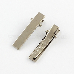 Eisen Haar-Accessoire Zubehör, Alligator Haarspange Zubehör, Platin Farbe, 32x6 mm