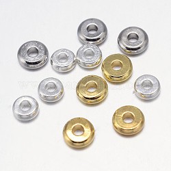 Flat Round Brass Spacer Beads, Mixed Color, 7x2mm, Hole: 2mm