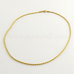 Collares de cadena de cuerda de 304 acero inoxidable, dorado, 20.4 pulgada (51.8 cm)