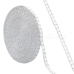 Ahadermaker Kunstlederschnüre, mit metallischen Kord, weiß, 8x1 mm, etwa 9.8~10 Yard