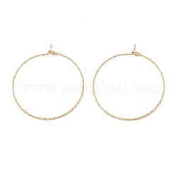 Ion Plating(IP) 316 Surgical Stainless Steel Hoop Earrings Findings, Wine Glass Charms Rings, Golden, 34x30mm, Pin: 0.6mm