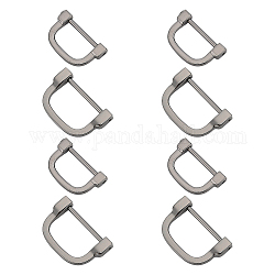 Wadorn 8 stücke 2 stil legierung d ringe, Schnallenverschlüsse, für das Gurtband, Umreifungsbeutel, Bekleidungszubehör, Metallgrau, 24x37x6 mm, 4 Stück