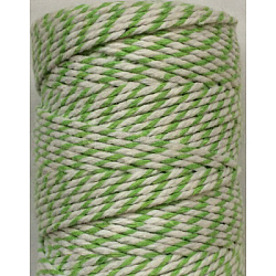Makramee-Baumwollkordel, gedrehtes Baumwollseil, gefärbt, für das Handwerk, Geschenkpapier, Kalk, 2 mm, ca. 10.93 Yard (10m)/Rolle