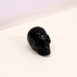 Natural Obsidian Skull Figurine Display Decorations, Energy Stone Ornaments, 40x25x27mm
