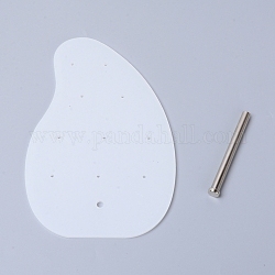 Cadre d'affichage de boucles d'oreilles en acrylique, avec support de fer, larme, clair, 15x10x0.3 cm, trou: 1.5 mm et 4 mm