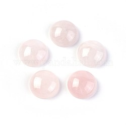 Natural rosa de cabuchones de cuarzo, semicírculo, 16x6.5~7mm