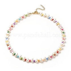 Perlenkette aus ABS-Kunststoff mit Acrylperlen für Frauen, Farbig, 15.94 Zoll (40.5 cm)