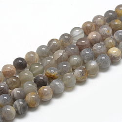 Ciocche di perline nere naturali, tondo, 6~7mm, Foro: 1 mm, circa 60~67pcs/filo, 15.7 pollice