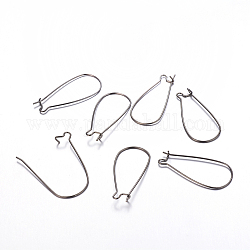 Accessoires de boucles d'oreilles fils avec cerceau rein, sans plomb et sans cadmium, gunmetal, 20~21 jauge, 33x14x0.7~0.8mm
