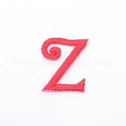 Компьютеризированная вышивка тканью утюжок на / шить на заплатках, аксессуары для костюма, аппликация, буквы, красные, letter.z, 25x20x1.4 мм