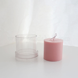 DIY Plastic Pillar Candle Molds, Candle Making Molds, for Resin Casting Epoxy Mold, Clear, 7.5x7cm, Hole: 2.5mm, Inner Diameter: 6cm