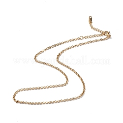 Placage ionique (ip) 304 collier chaîne rolo en acier inoxydable pour hommes femmes, or, 15.67 pouce (39.8 cm)
