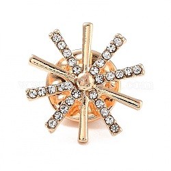 Fashion Crystal Rhinestone Brooch, Star Zinc Alloy Lapel Pin for Girl Women Jewelry, Light Gold, 18x11mm, Pin: 1.2mm